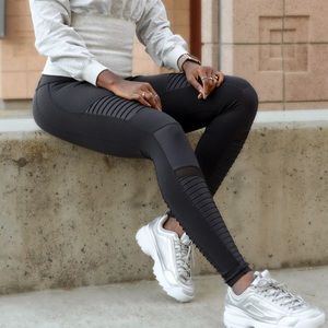 Moto Leggings Dark grey (Alo)